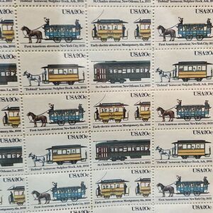 MNH 1983 Street Cars Trolly Sheet of 50 20c Stamps Scott #2062a #2059-62
